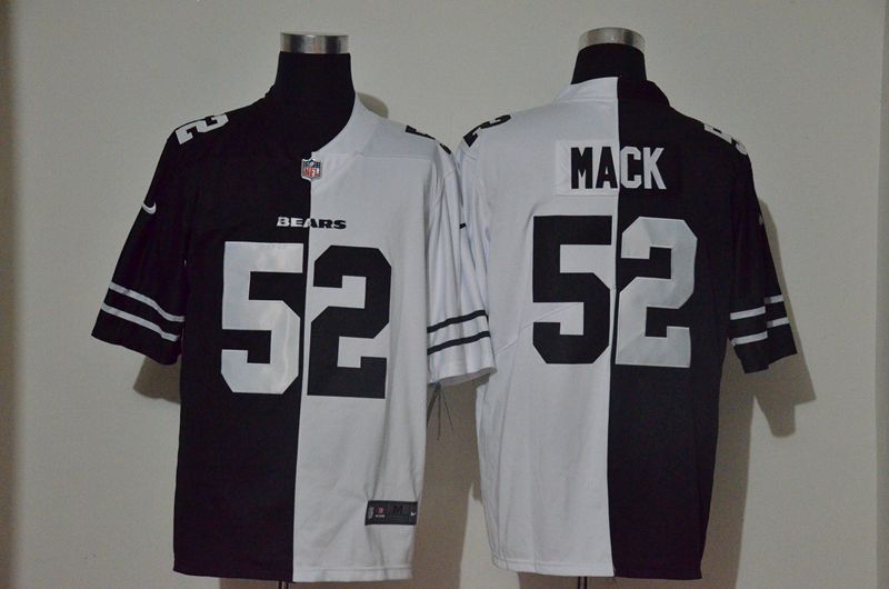 Men Chicago Bears #52 Mack Black white Half version 2020 Nike NFL Jerseys->oakland raiders->NFL Jersey